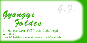 gyongyi foldes business card